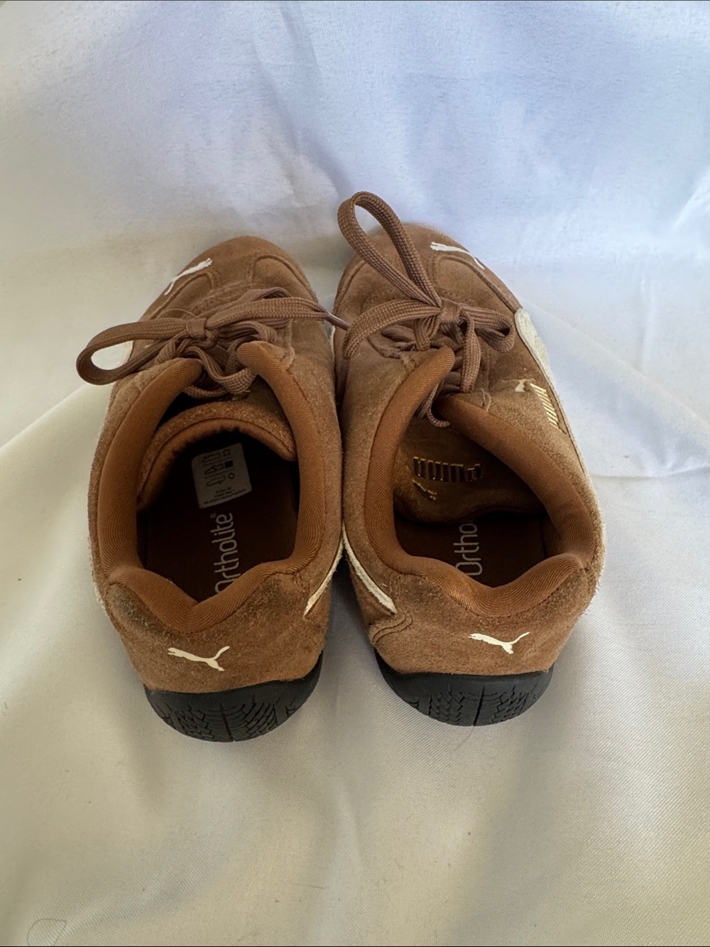 Puma Speedcat OG Suede Sneakers in Brown and Cream - Picture 7 of 10